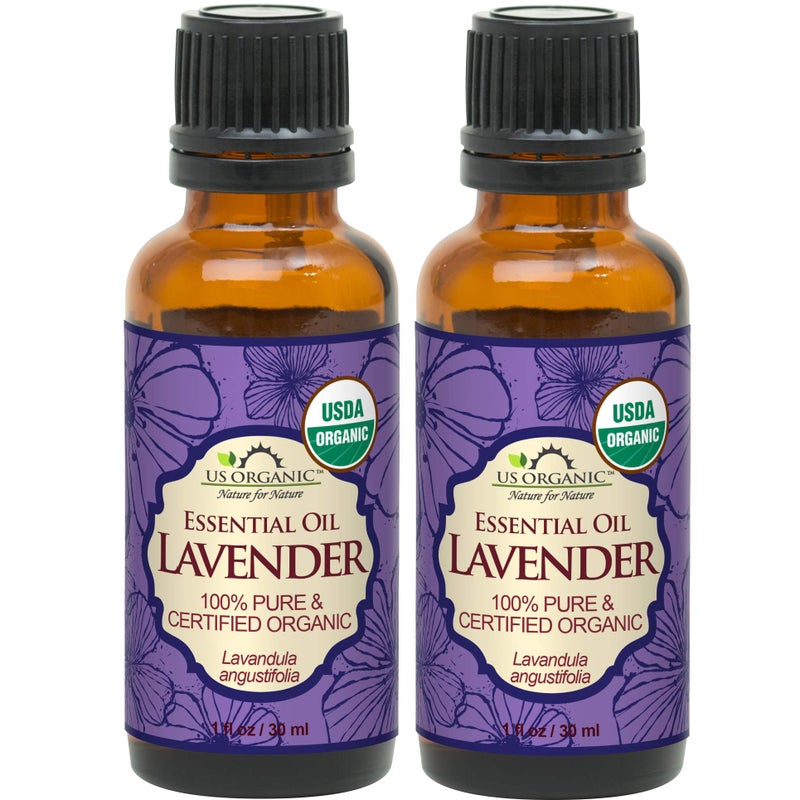 US Organic 100% Pure Lavender Essential Oil, Directly sourced from Bulgaria, USDA Certified Organic, Undiluted, for Diffuser, Humidifier, Massage, Skin, Hair Care, Non GMO, 30 ml 2 Pack - Image 1